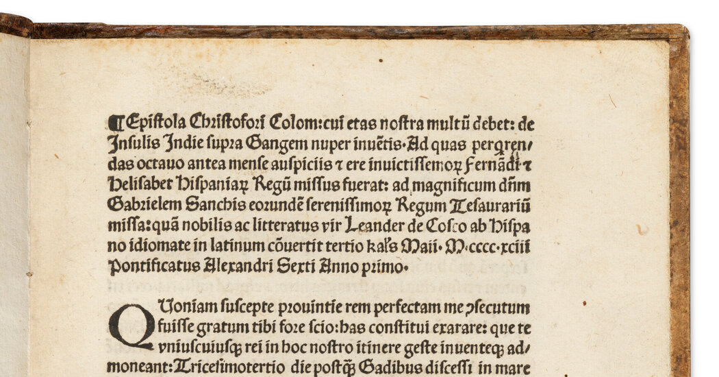 Une lettre de Christophe Colomb appréciée des voleurs et des faussaires arrive sur le marché