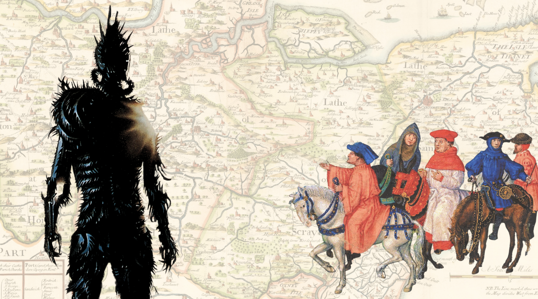 Sur la route de Canterbury en train de lire l'adaptation de science-fiction de Dan Simmons du classique de Chaucer