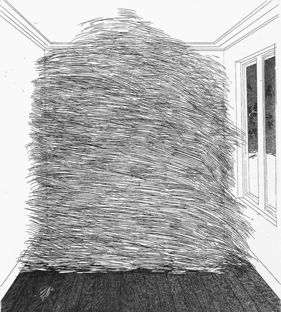 David Hockney, "Une pièce pleine de paille," 1969 (de "Rumpelstilzchen")