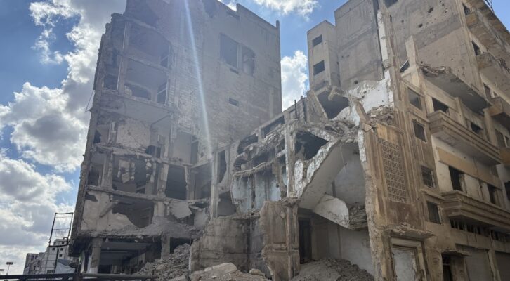 Un bâtiment détruit en Syrie